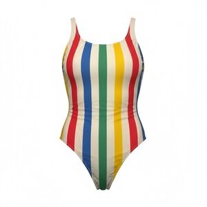 SOLID & STRIPED Colorful Striped Swimsuit